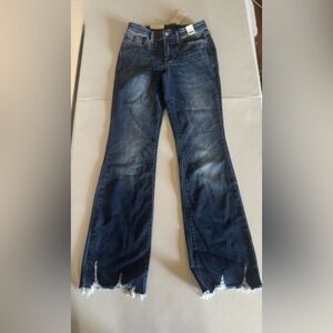 Judy Blue Women's Flared Jeans with Raw Hem